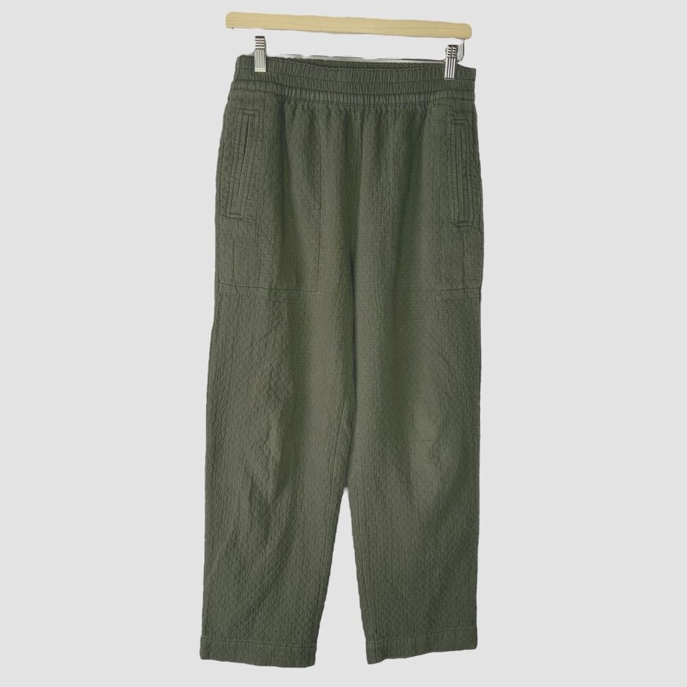 Madewell Womens Quilted Cotton Crop Pants 26” Inseam Athleisure Boho Small Green